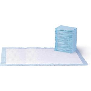 Amazon Basics Leak-Proof Dog and Puppy Potty Training Pee Pads with Quick-Dry 5-Layer Surface, Standard Absorbency, Giant Size, 27.5 x 44 Inch, Blue & White, 40-Pack