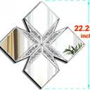 Crushed Diamond Decorative Mirror 22.25x22.25 Diamond Shape Glass Wall Mirror for Home Decoration, Exquisite Accent Wall Decor