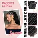 Miracle Knots Hair & Human Crochet Hair Deep wave Crochet Human Hair Bundles 16 Inch 60g Pre-Separated Feather Crochet Human Hair Invisible Crochet Hair Extensions for Black Women Natural Black