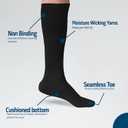 6 Pairs Diabetic Socks Over The Calf - Knee High Premium, Cotton Socks Men's Size 10-13 Big & Tall Size 13-16.