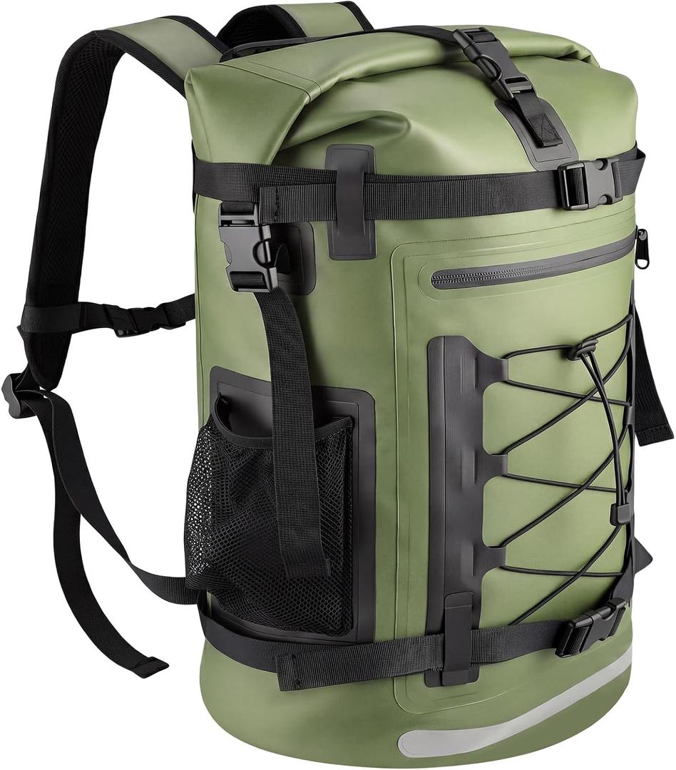 Pimoys Waterproof Backpack, 40L Heavy Duty Dry Bag Backpack, Roll-Top Hiking Travel Backpack, Heavy Duty Floating Waterproof Bag for Kayaking, Hiking, Rafting, Camping, Boating- Men/Women