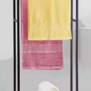 Standing Towel Racks for Bathroom, 39'' Tall 2 Tier Bathroom Towel Stand with Storage Shelves, Modern Standing Pool Drying Rack for Outdoor, Black Blanket Holder, ALHAKIN