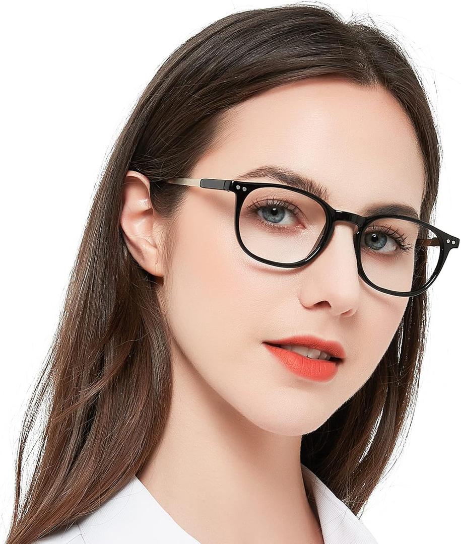 MARE AZZURO Blue Light Blocking Reading Glasses Women Cute Round Readers 1.0 1.25 1.5 1.75 2.0 2.25 2.5 2.75 3.0 3.5 4.0 (Black)