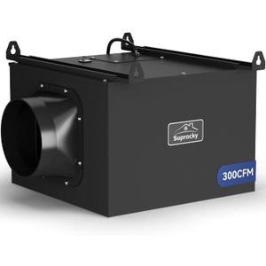 Inline Bathroom Exhaust Fan 300CFM, 6 Inch, Black, VF240, Large