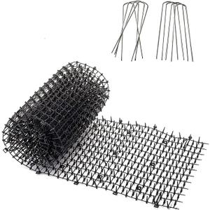 Homarden Black Scat Mat for Cats - 13ft x 11" Plastic Cat Deterrent with Spikes and 12 Garden Staples - Indoor and Outdoor Mat to Protect Furniture and Gardens