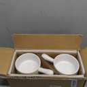 KooK French Onion Soup Bowls, French Onion Soup Crocks, Soup Bowl with Handles, 15 oz, Set of 4, Ceramic Bowls, Microwave, Dishwasher Safe & Oven safe, Stoneware,(White)