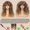 GKtineke-Curly-Wig Big-Curly-Wigs-for-White-Black-Women 20 Inch- Long-Curly-Wig-with-Bangs Synthetic-Hair-Replacement-Wigs-for- Cosplay and Daily (Ombre Blonde)
