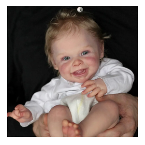 Angelbaby Real Newborn Reborn Baby Happy Girl Doll 20Inch Realistic Handmade Soft Weighted Body Silicone Baby Doll Super Cute Mouth Open Toddler Companion Toys