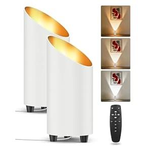 2 Pack Uplighting Indoor, LED Floor Can Lights with Remote and Timer, 3 Color Temps Dimmable Spotlight for Corner Sofa Plant Home Accent Lighting, 5.9 FT Plug Cord & Foot Switch, White