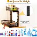 Under Sink Organizer, Heavy-Duty & Rust-Resistant Carbon Steel Metal, 2 Tier Pull Out Under Bathroom Sink Storage, Adjustable Height (13.8" -16.9"), Organizer for Kitchen Cabinet(2PCS,Black)