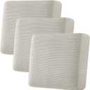 H.VERSAILTEX Super Stretch Individual Seat Cushion Covers - Sofa & Couch Cushion Slipcover Sets - Thick Jacquard Textured Twill Fabric (3 Piece XL Sofa Cushion Covers, Island Fossi)