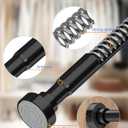 No Drilling Closet Rods for Hanging Clothes, Non Slip Tension Rod with Heavy Duty Clothes Hanging Rod, 17-28 Inches Adjustable Spring Closet Rod for Closet Wardrobe Bathroom Laundry RV, Black