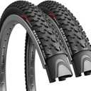 Fincci Pair 27.5 x 2.10 Mountain Bike Tires 54-584 - Kevlar Foldable Tires Oncamp for Road MTB Mud Dirt Offroad, XC Bicycle, E-Bikes - 27.5x2.10 Tire Pack of 2