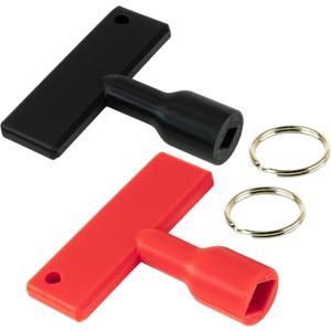 T-Handle Water Valve Key Set Compatible with Viega Manabloc & MiniBloc PEX Manifold  New & Old Style Diamond Stem Sizes  2 Pack (Red Large + Black Small) with Keyrings