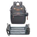 JOLLITO Diaper Bag Backpack with Changing Station Large Capacity Multifunction Baby Bags for Boy Girl Travel For Moms Dads Baby Registry Search Essentials Shower Gifs Gray