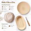 BAVIFY Sourdough Starter Kit, 9" Round & 10" Oval Banneton Bread Proofing Baskets Set, Sourdough Bread Baking Supplies Making Tools with Dough Scraper, Whisk, Bread Lame, Silicone Sling, Recipe