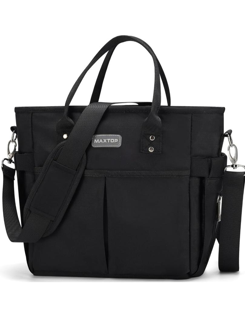 MAXTOP Lunch Bag Women for Work Insulated Thermal Lunch Box for Men with Wide-Open Pocket Reusable Leakproof Cooler Bags with Removable Shoulder Strap for Teacher Nurse Office Picnic Travel Black