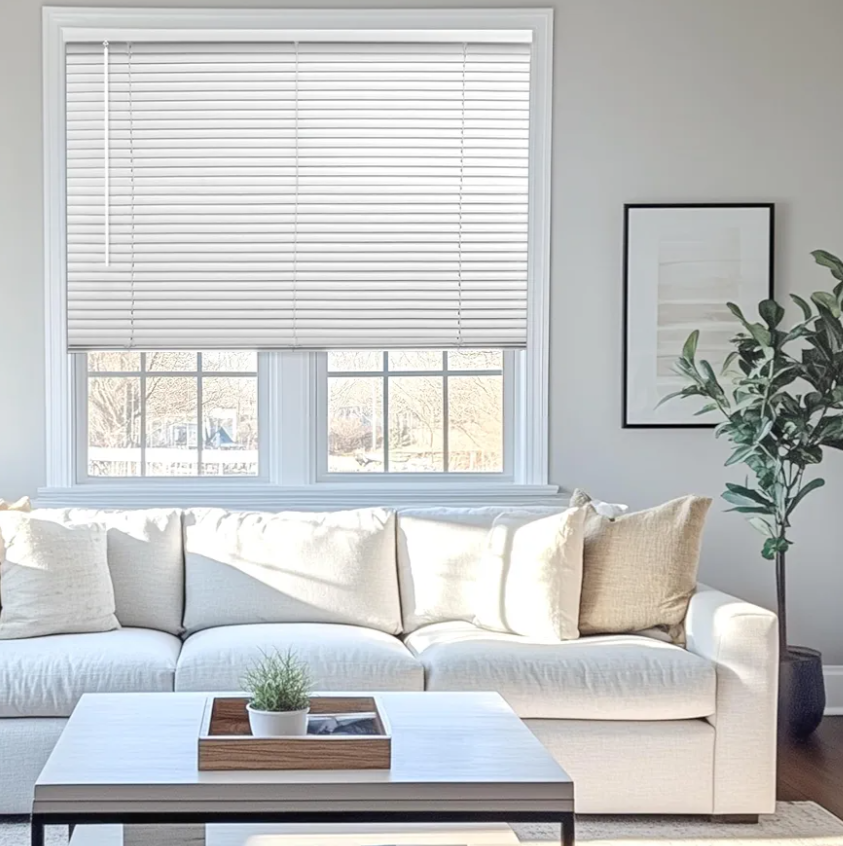 CHICOLOGY Mini Blinds for Indoor Windows – 35"W x 36"H, White Horizontal Vinyl Blinds | Cordless | Easy to Install | Sleek Low-Profile Fit for Doors, Offices, Kitchens & Apartments