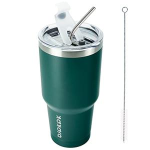 BJPKPK 30oz Tumbler with Lids and Straws, Stainless Steel Vacuum Insulated Coffee Tumblers, Insulated Travel Mug Water Cup with Leakproof Lid,Army Green
