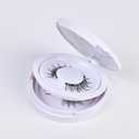 Magnetic False Eyelashes: Natural False Eyelashes, A Whole Flat Piece of Flat Eyelashes, Magnetic Eyelashes (USB04-6 Double Round Box + Tweezers)