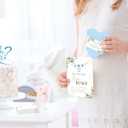 Whaline Baby Shower Games 50Pcs Eucalyptus Leaves Measure The Baby Bump Cards with Sign How Big is Mommy's Belly Game Cards for Party Favor Supplies