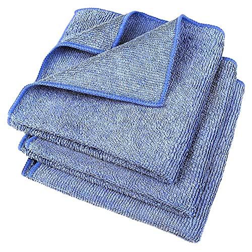 Buffalo Industries (64000) 12" x 12" Ultra Absorbent, Gentle Microfiber Cleaning Cloths, Pack of 3 - Ultra-Fine Fibers Pick up Dirt and Polish Fine Finishes, Glass, Electronics, Appliances, Furniture