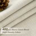 Cream Blackout Pinch Pleated Linen 4 Panels Set Curtains 96 Inches Long for Bedroom, Memory Trained Noise Reducing Heat Blocking 2 Layer Curtain 40x96 Inch Length Farmhouse Living Room Window Drapes