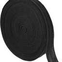 Uxcell 10 Yards Fold Over Elastic Stretch Ribbon Strap, 1-1/2 Inch Wide Folded Edge Elastic Webbing for Hair Ties Headbands DIY Craft Waistband Pants Clothes, Black