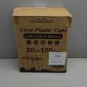 Charmount 100 Sets- 20 oz Clear Plastic Cups with Lids and Straws, Disposable To Go Cups for Cold Drinks, Coffee Bar Accessories, Iced Coffee, Smoothies