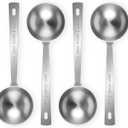 Flezoo 4Pcs Coffee Scoop Spoon - 1 Tablespoon 15ML Stainless Steel Long Handle Measuring Spoons for Ground Coffee, Loose Tea and Powder