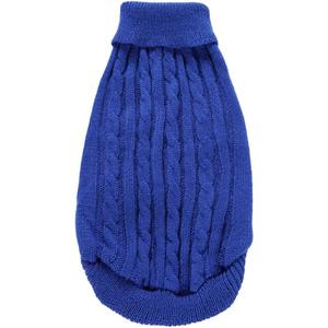 Doggie Pure Color Ribbed Two-Leg Sweater Knitwear Turtleneck Printed Christmas Cotton Vest Top for Teddy, Chihuahua, Shih Tzu, Yorkshire Terriers, Golden Retriever B-Dark Blue XX-Small 