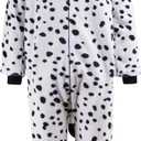 Spooktacular Creations Unisex Adult Dalmatian Pajama Plush with Hat Tail for Dress Up Party Role Play Halloween Costume, Size M
