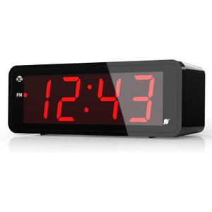 KWANWA Digital Alarm Clock with Large 1.8" LED Display, Battery Operated, 3-Level Adjustable Brightness, Loud Alarm with Snooze, 12/24H Format, Easy to Read for Bedroom, Seniors, Kids, Heavy Sleepers