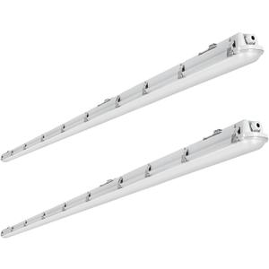 hykolity 8FT LED Vapor Tight Light, 80/100/120W Vapor Light Fixture, [4-lamp F32T8 Equiv.] 3000K/4000K/5000K CCT Selectable, 130lm/W, Waterproof Shop Light for Parking Carport Car Wash, 2 Pack