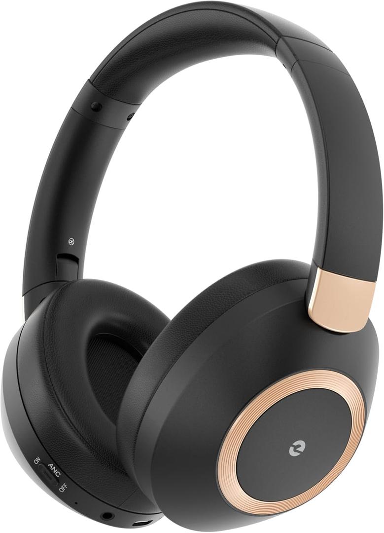 Active Noise Cancelling Headphones, 100H Playtime Headphones Wireless Bluetooth, Bluetooth Headphone with Mic, Over Ear Wireless Headphone with Deep Bass, Fast Charging for Travel