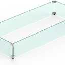 Skyflame 42" X 18" Rectangular Fire Pit Glass Wind Guard Replacement for Outdoor