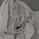 Shag Area Rug 5x7 Feet Extra Soft Rugs for Living Room, High Pile Indoor Carpet for Bedroom, Kids Room, Nursery, Home Decor, Geometric, Light Grey/White