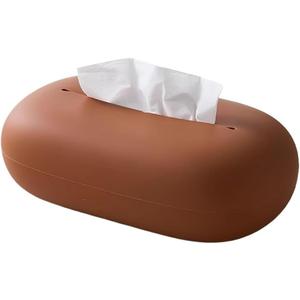 Tissue Box Silicone Tissue Box Creative Napkin Organizer Decorative Covers Room Decor Holder(Brown)