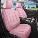 Bling Car Seat Covers Full Set, Luxury Faux Leather Car Seat Covers Waterproof Non-Slip Seat Protector Universal Fit for Most Cars SUVs Trucks Pick-ups,Car Accessories Interior for Women(Pink)