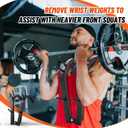 LEIFIDE Front Squat Harness Safety Squat Training Attachment Neck Weight Lifting Harness Zercher Squats Large Steel Front Belt, Capable 440 Lbs, Adjustable Fitness Equipment with Padded Shoulder Strap
