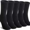LINEMIN Wool Socks for Women Winter Warm Hiking Thick Warm Cozy Boot Crew Gift Socks 5 Pairs (Black)