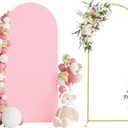 Wokceer 6 FT Wedding Arch Stand and Arch CoverMetal Arch Stand with Arch Stand Cover for Birthday Party Wedding Ceremony Bridal Baby Shower Event Decor