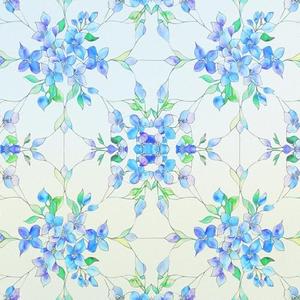 SOMWISE Frosted Glass Window Privacy Film with Tools, Heat Blocking, Anti-UV, Anti-Glare, Static Cling, Decor for Home Bathroom Door, Renter Friendly, Removable, Reusable, Blue 35Inchx78.5Inch