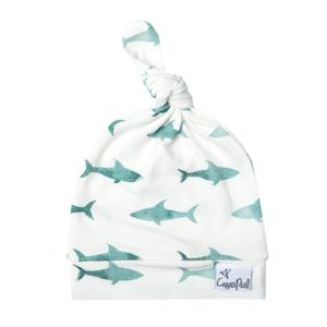 Baby Beanie Hat Top Knot Stretchy Soft"Pacific" by Copper Pearl (0-6 Months)