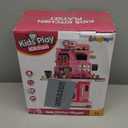 Play Kitchen Set, Kids Kitchen Playset with Realistic Sound & Light, Cooking Stove, Sink, Play Food and Accessories, 57 Pcs Kitchen Toys Gifts for Toddlers 2-4 3-5 Girls (Pink)