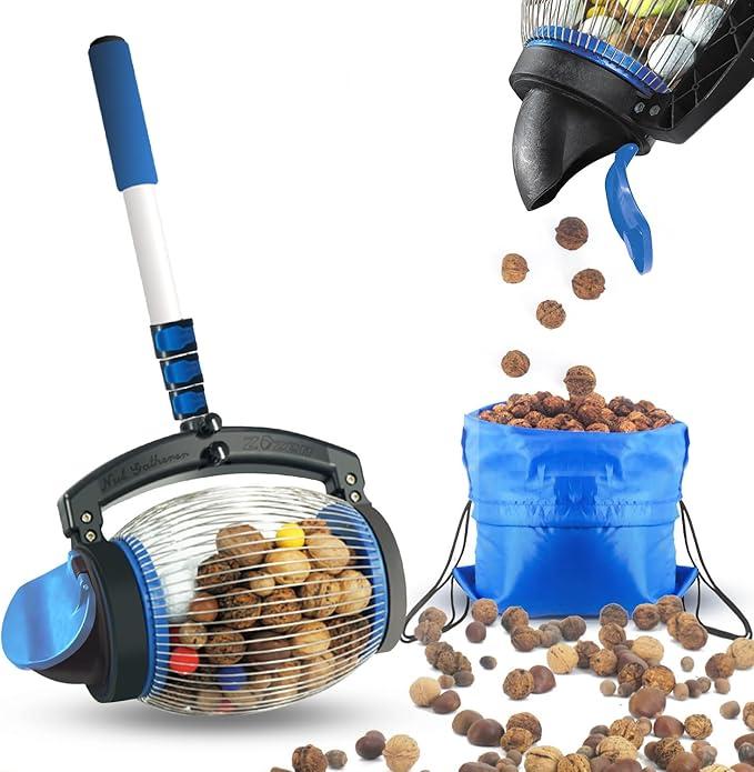 Zozen Nut Gatherer, Acorn Picker Upper, Pecan Picker Upper  Directly Dump Outlet, Apply to Acorn, Pecan, Buckeyes, Hickory Nuts, Nerf Balls, Golf Balls, Objects Size 3/8'' to 1''; 1 Gallon