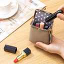 Genuine Leather Mini Jewelry Box, Portable Genuine Leather Mini Coin Jewelry Purse, Vintage Travel Jewelry Case Organizer with Kiss Lock, for Earring, Ring, Necklace Coin or Lipstick(Orange)