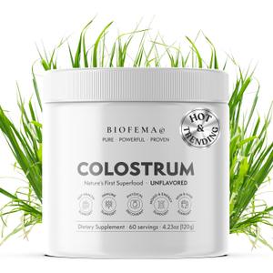 2 x BIOFEMA Bovine Colostrum Supplement - Natures Superfood  First Milk Powder Magic for Gut Health, Immune Support, Physical Recovery, Skin, Hair & Nail Health