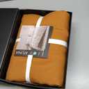 ATLINIA 100% Flax Linen Duvet Cover Set - Stone Washed Pure French Linen Organic Fabric for Farmhouse Comforter Boho Bedding Included 1 Duvet Cover 2 Pillow Shams(Rust, King)