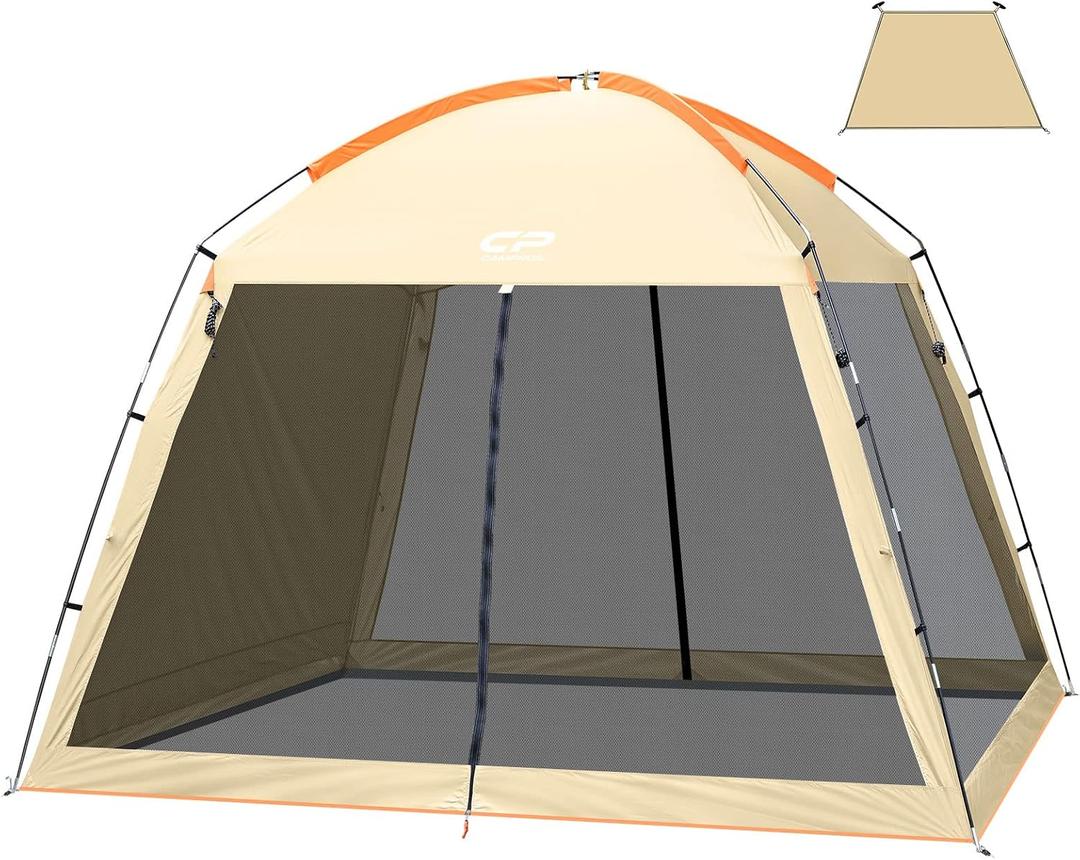CAMPROS CP Screen House Tent 10 x 10 Ft Screened Mesh Net Wall Canopy | Shelter Gazebos for Patios Outdoor Camping Activities